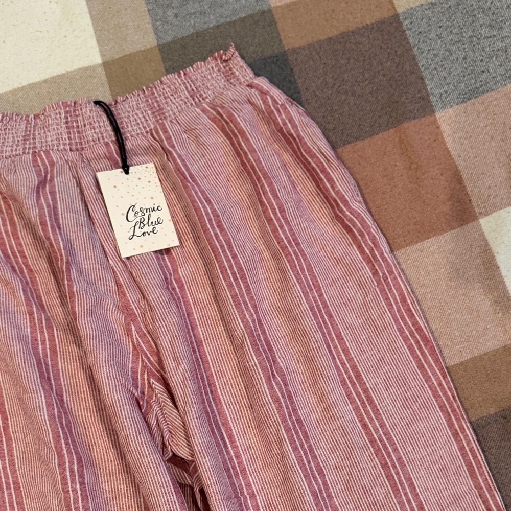 Striped Pink Wide Leg Pants - Picture 11 of 11
